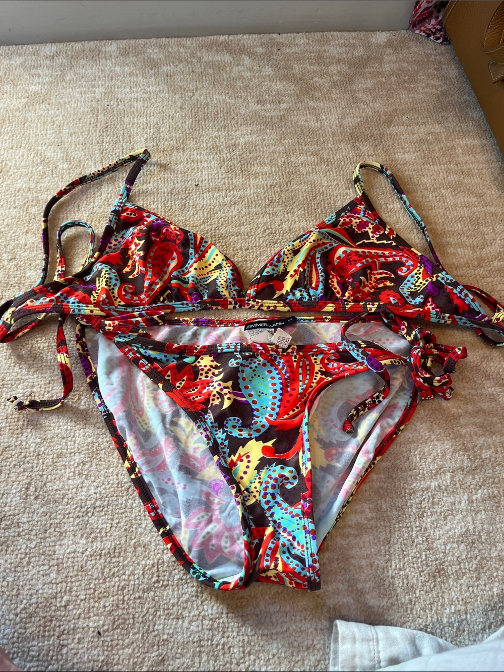 Zimmerman - Vibrant Multicolor Paisley String Bikini